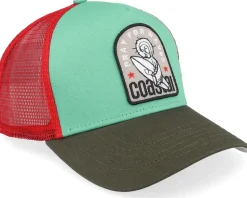 Hft Pray For Surf Red/Turqouise/Brown A-Frame Trucker - Coastal