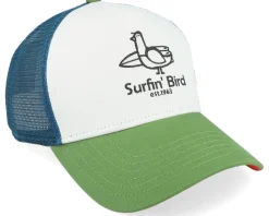 Hft Surfin Bird Blue/White/Olive Trucker - Coastal