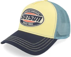 High Speed Light Yellow/Midnight Blue/Navy A-Frame Trucker - Stetson