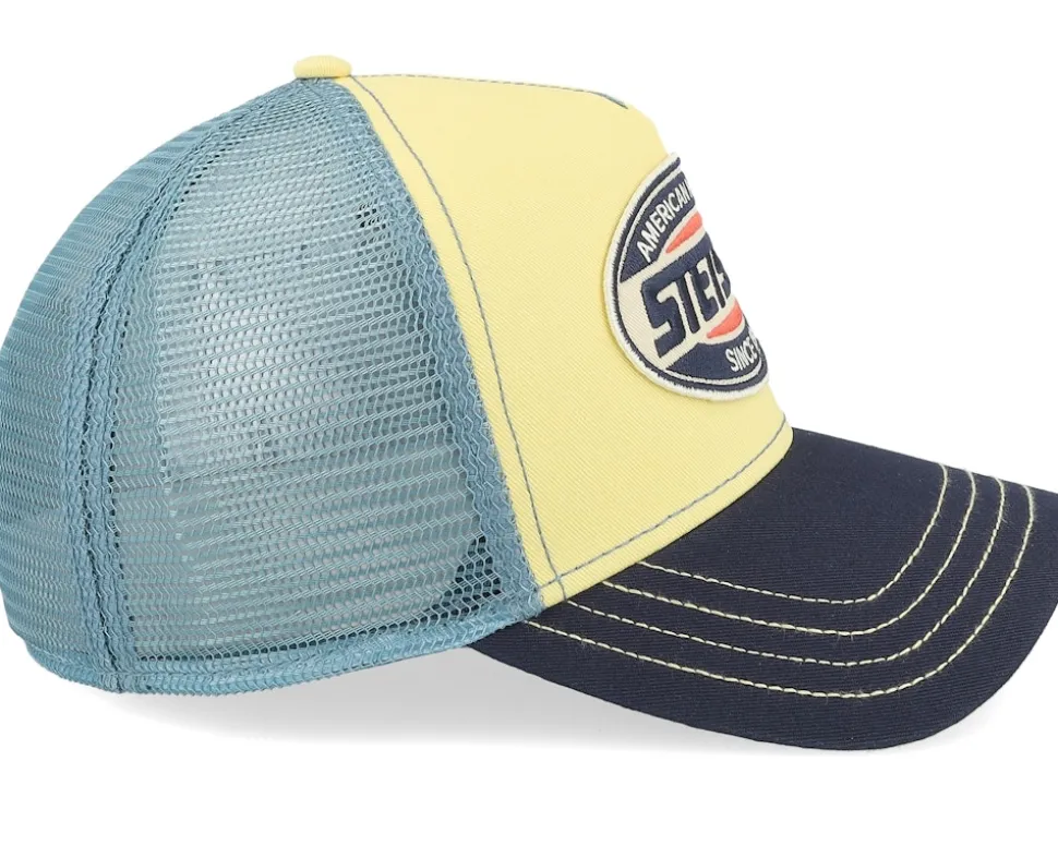 High Speed Light Yellow/Midnight Blue/Navy A-Frame Trucker - Stetson