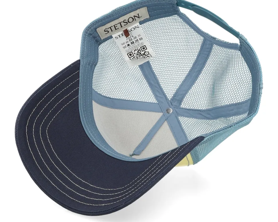 High Speed Light Yellow/Midnight Blue/Navy A-Frame Trucker - Stetson