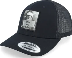 Hobo Santa Need Cash For Benz Black Trucker - Ho-Ho-Hats