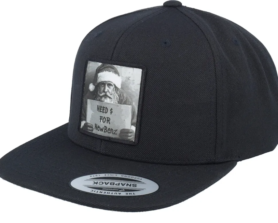 Hobo Santa Need Cash For Benz Black Snapback - Ho-Ho-Hats