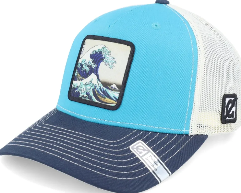 Hokusai The Great Wave Black A-Frame Trucker - Public Domain