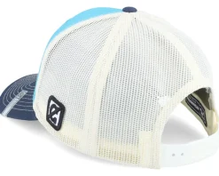 Hokusai The Great Wave Blue Teal/Birch/Navy A-Frame Trucker - Public Domain
