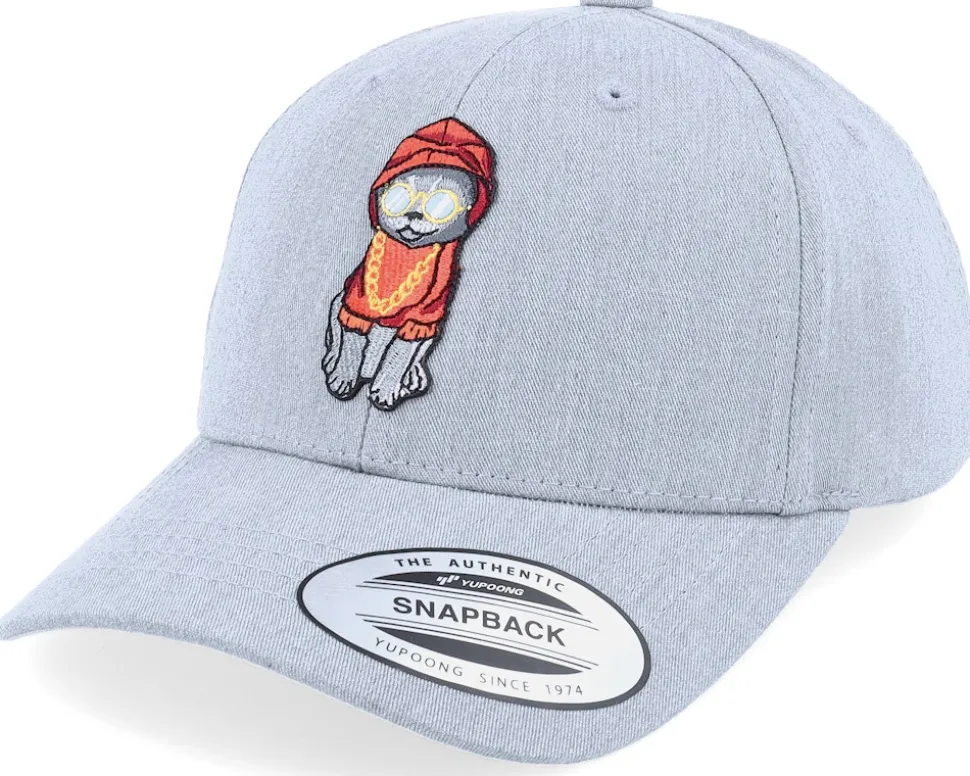 Hoodie Cat Patch Heather Grey Adjustable - Kiddo Cap