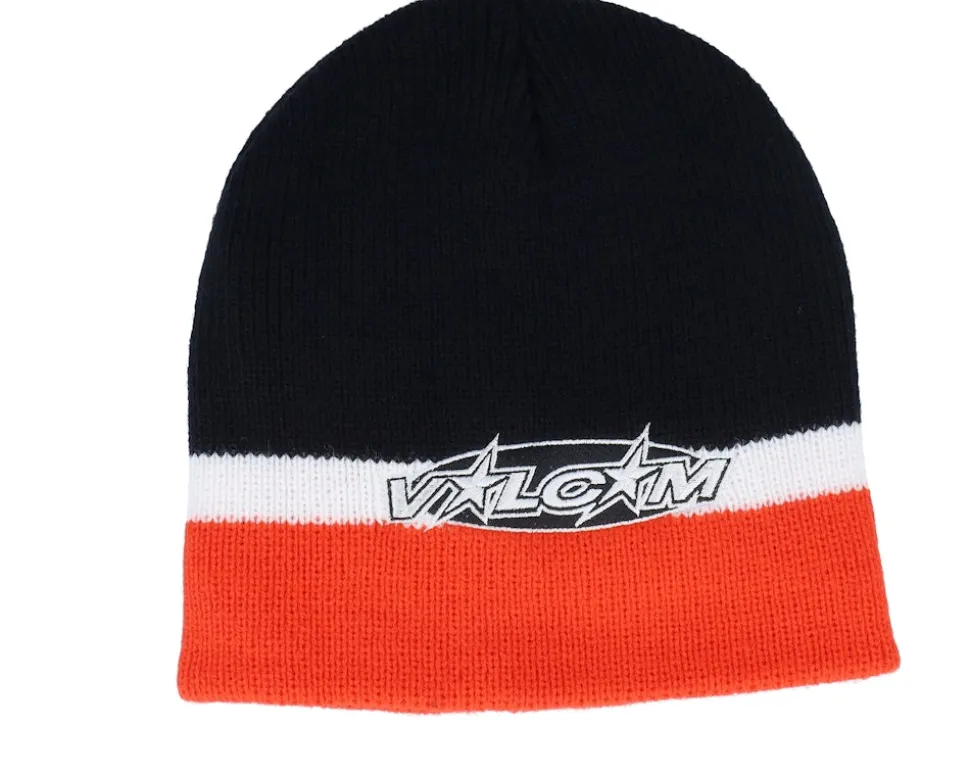 Hot Tune Black/White/Orange Beanie - Volcom