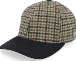 Houndsthooth Wool Cap Warm Sand/Black Adjustable - Les Deux