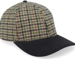 Houndsthooth Wool Cap Warm Sand/Black Adjustable - Les Deux