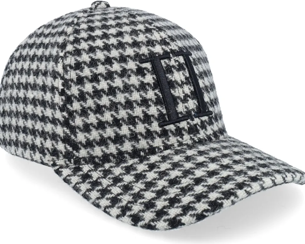 Houndstooth Wool Cap Light Desert Sand/Black Adjustable - Les Deux