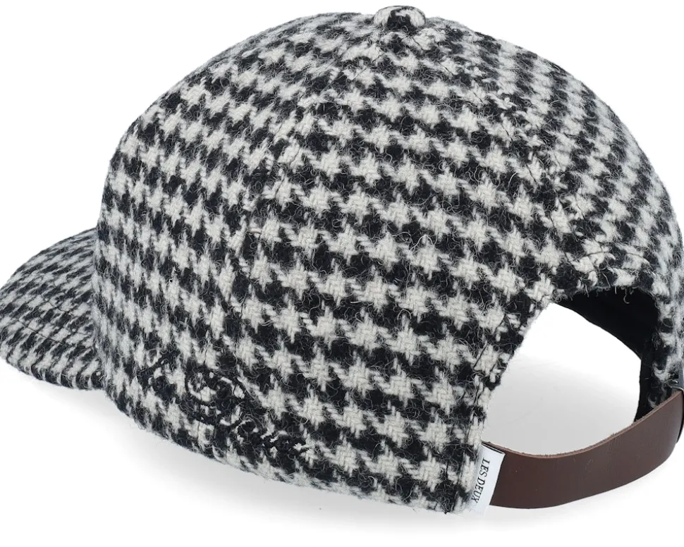 Houndstooth Wool Cap Light Desert Sand/Black Adjustable - Les Deux