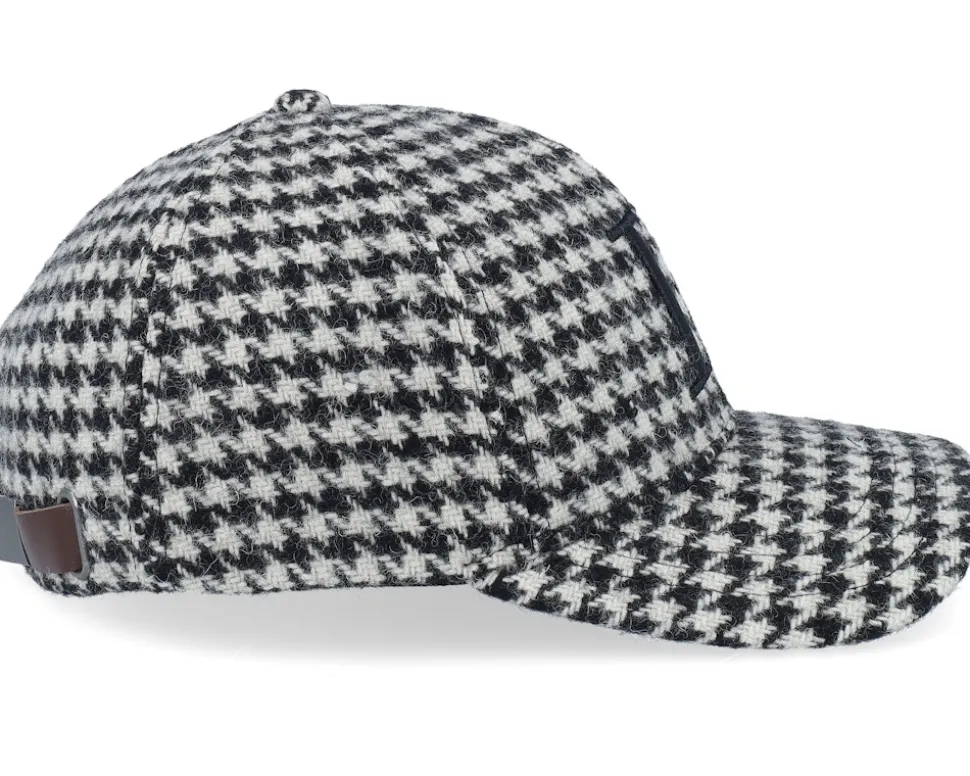 Houndstooth Wool Cap Light Desert Sand/Black Adjustable - Les Deux