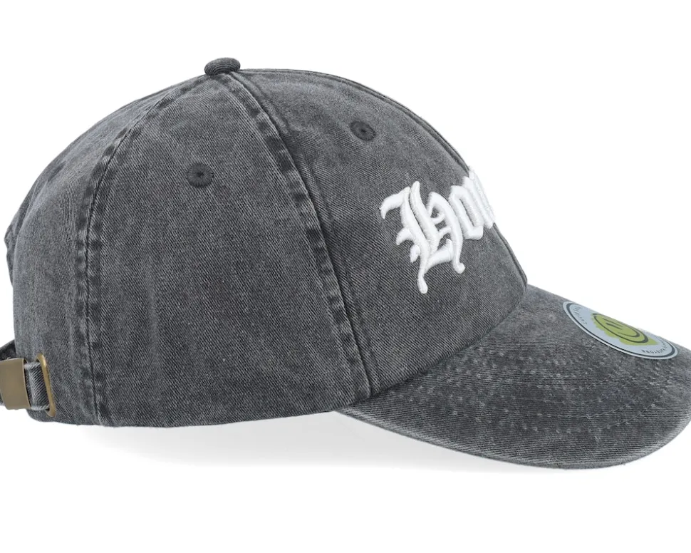 Houston 3d Script Washed Black Dad Cap - Lucid Smile