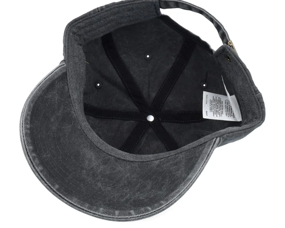 Houston 3d Script Washed Black Dad Cap - Lucid Smile