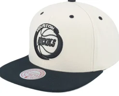 Houston Rockets Evergreen Cream Black Hwc Off White/Black Snapback - Mitchell & Ness