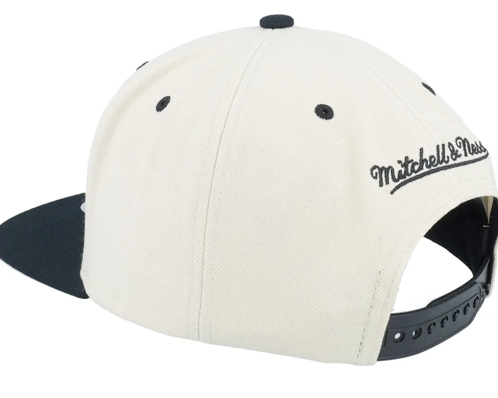 Houston Rockets Evergreen Cream Black Hwc Off White/Black Snapback - Mitchell & Ness