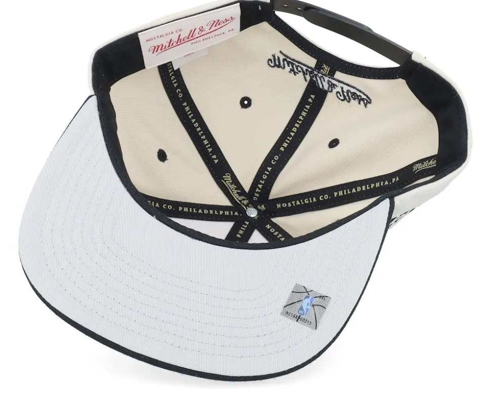 Houston Rockets Evergreen Cream Black Hwc Off White/Black Snapback - Mitchell & Ness