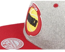 Houston Rockets Melton Patch Grey/Red Snapback - Mitchell & Ness