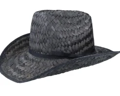 Houston Straw Cowboy Black Straw Hat - Brixton