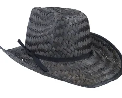 Houston Straw Cowboy Black Straw Hat - Brixton