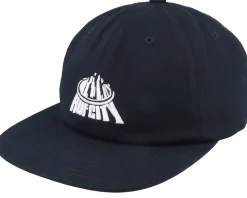 HUF City 6 Panel Hat Black Strapback - HUF