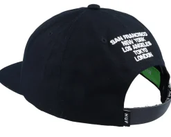 HUF City 6 Panel Hat Black Strapback - HUF