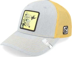 Hydrangea And Swallow Heather Grey/Gold Trucker - Public Domain