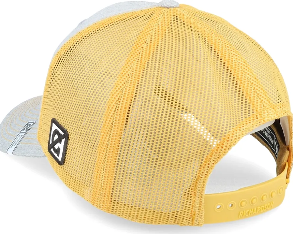 Hydrangea And Swallow Heather Grey/Gold Trucker - Public Domain