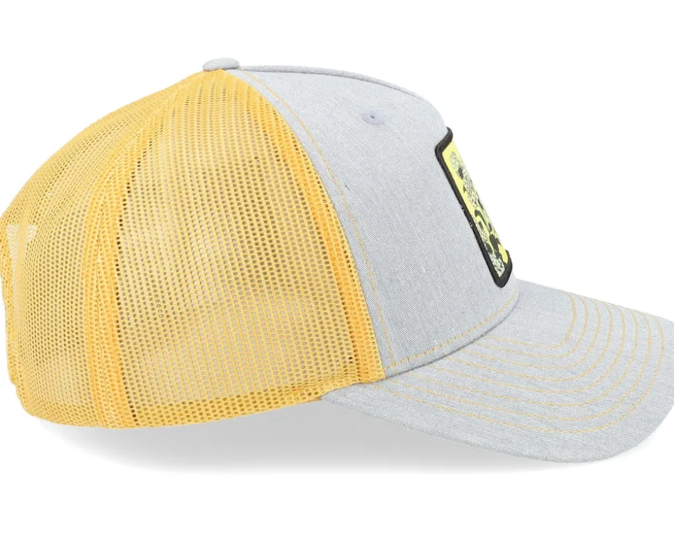 Hydrangea And Swallow Heather Grey/Gold Trucker - Public Domain