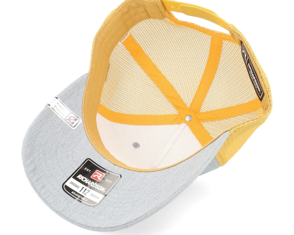 Hydrangea And Swallow Heather Grey/Gold Trucker - Public Domain