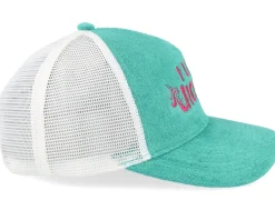 I Love Unicorns Terry Teal/White A-frame Trucker - Unicorns