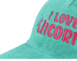 I Love Unicorns Terry Teal/White A-frame Trucker - Unicorns