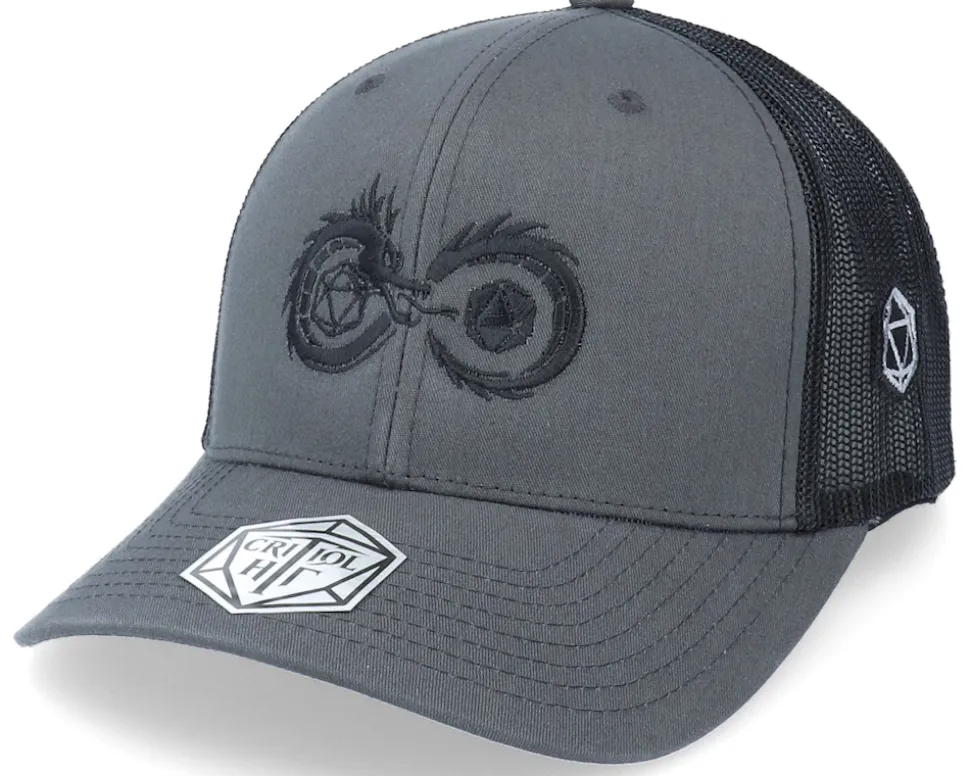 Infinity Dragon Dice Charcoal Grey/Black Trucker - Critiql Hit