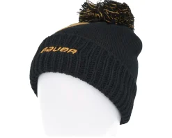 Intarsia Knit Black/Yellow Pom - Bauer