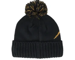 Intarsia Knit Black/Yellow Pom - Bauer