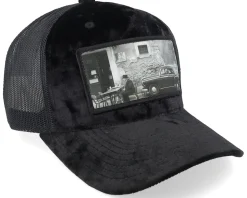 Italy Street And Classic Car Velvet Black A-Frame Trucker - Calza Pennello
