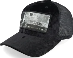 Italy Street And Classic Car Velvet Green/Ivory A-Frame Trucker - Calza Pennello