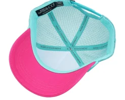 It's 5 O'Clock Somewhere Rubber White/Blue/Pink Rope A-Frame Trucker - John Hatter & Co