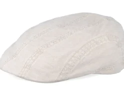Ivy Delave Organic Cotton Beige Flat Cap - Stetson