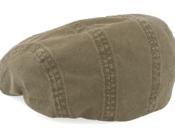 Ivy Delave Organic Cotton Olive Flat Cap - Stetson