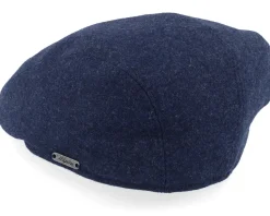 Ivy Modern Cap Blue Melange Flat Cap - Wigéns