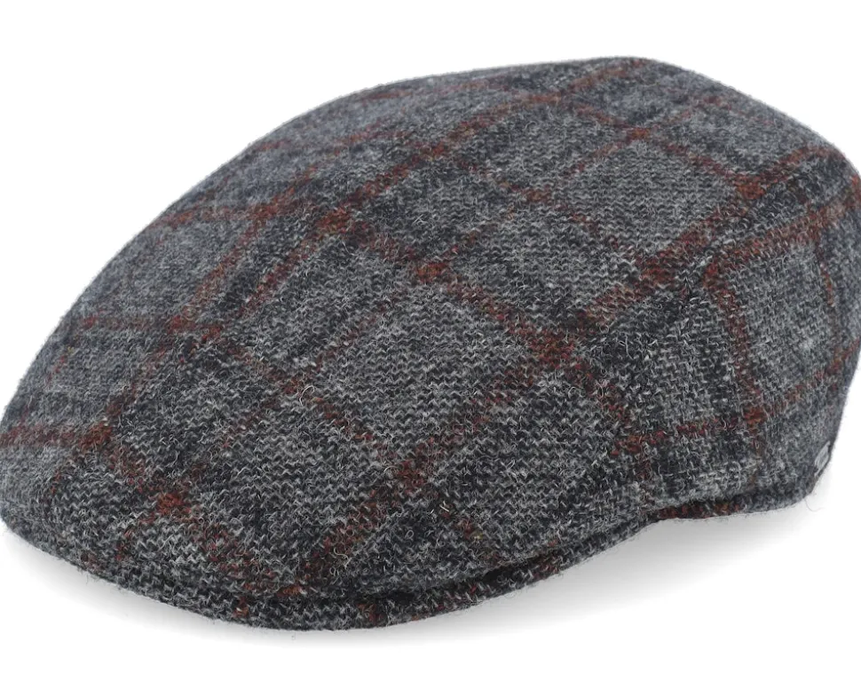 Ivy Modern Cap Dark Grey Melange Flat Cap - Wigéns