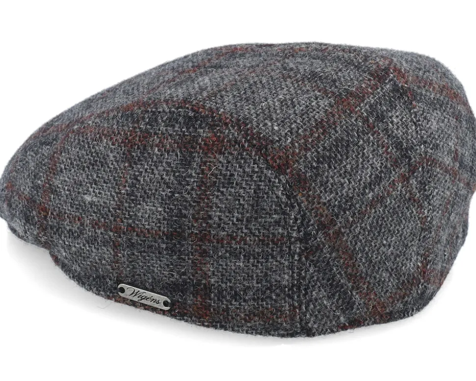 Ivy Modern Cap Dark Grey Melange Flat Cap - Wigéns