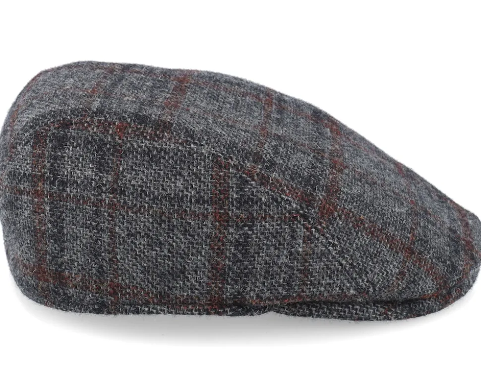 Ivy Modern Cap Dark Grey Melange Flat Cap - Wigéns