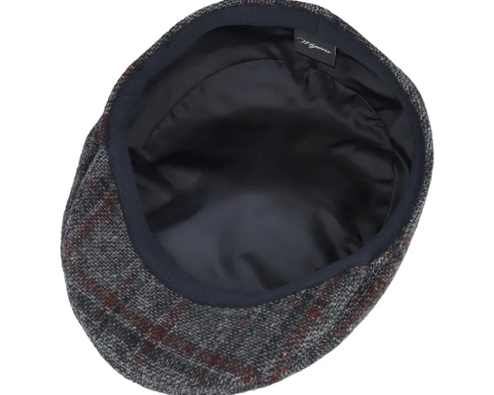 Ivy Modern Cap Dark Grey Melange Flat Cap - Wigéns