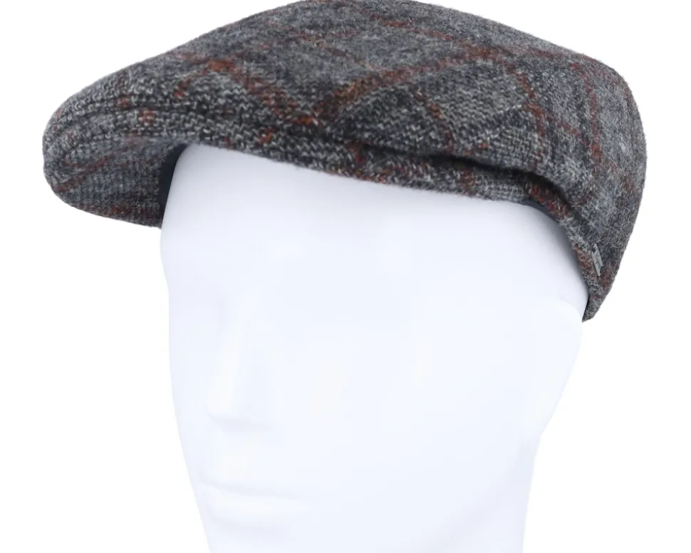 Ivy Modern Cap Dark Grey Melange Flat Cap - Wigéns