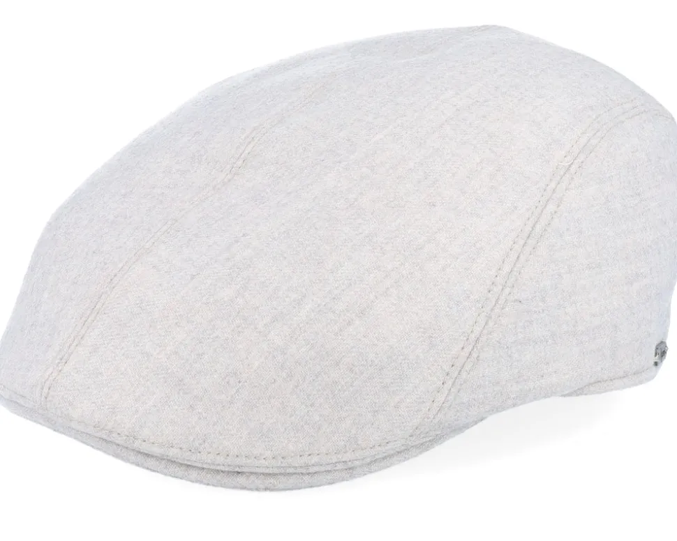 Ivy Modern Cap Off White Melange Flat Cap - Wigéns