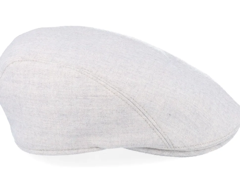 Ivy Modern Cap Off White Melange Flat Cap - Wigéns