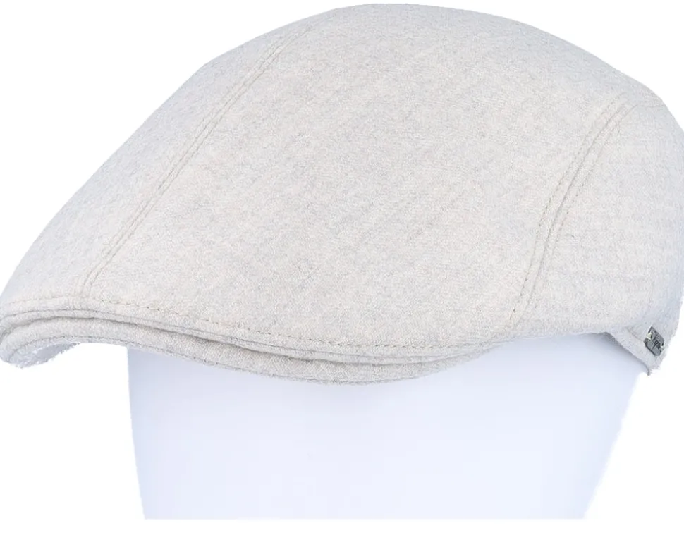 Ivy Modern Cap Off White Melange Flat Cap - Wigéns