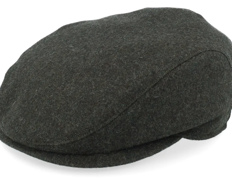 Ivy Slim Cap Ear Flap Olive Melange Flat Cap - Wigéns